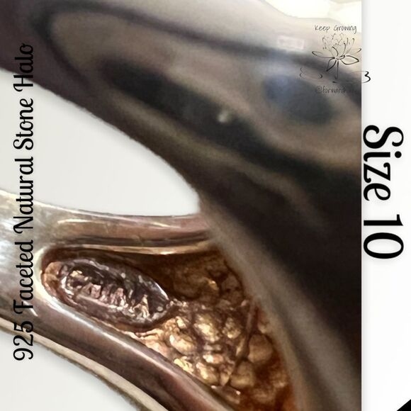 925 Orange Natural Stone Ring Size 10 by Whitney Kelly - Picture 4 of 11